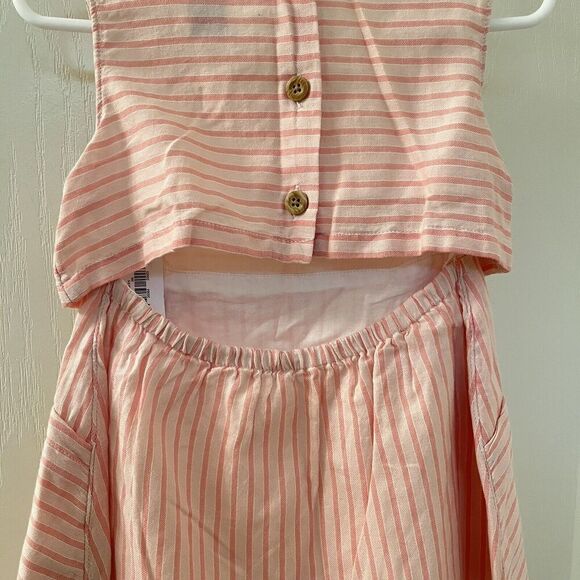 Old Navy Girls Pink Striped Open Back Dress Pockets Cotton Girls Size 2T NWT - Picture 10 of 12